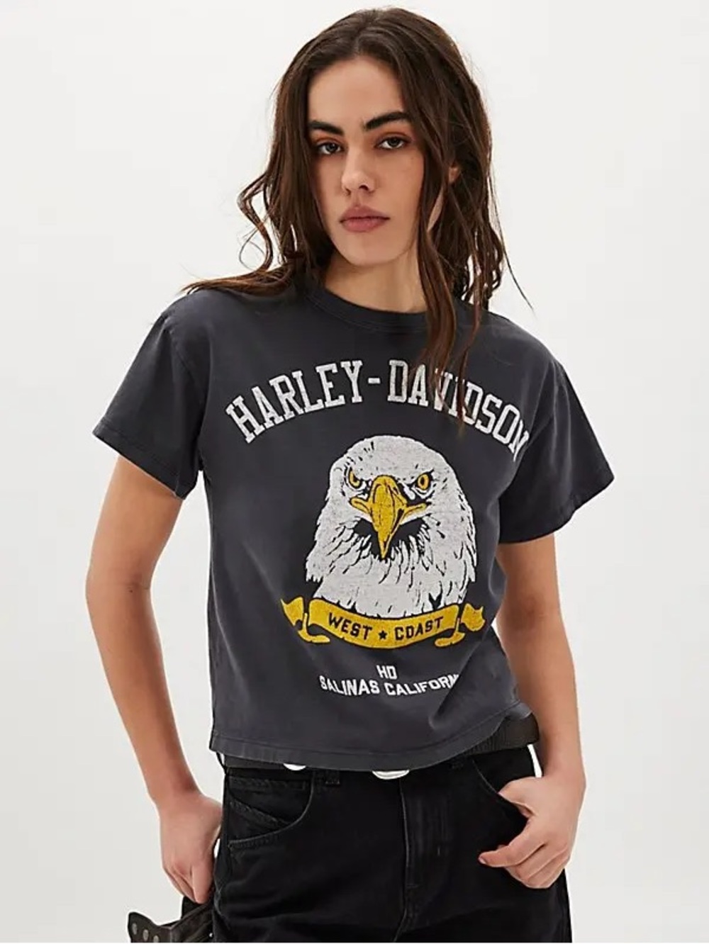 Free people the bureau Harley Davidson eagle baby tee